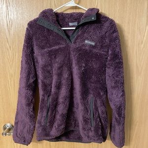 Dark purple hi-pile fleece Columbia 1/4 zip sweatshirt